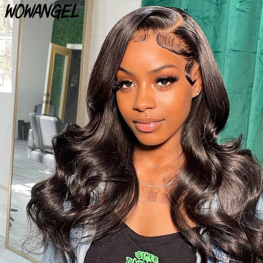 WOWANGEL 13X4 Skinlike Real HD Full Frontal Lace Wig Body Wave Clean Pre Plucked Hairline