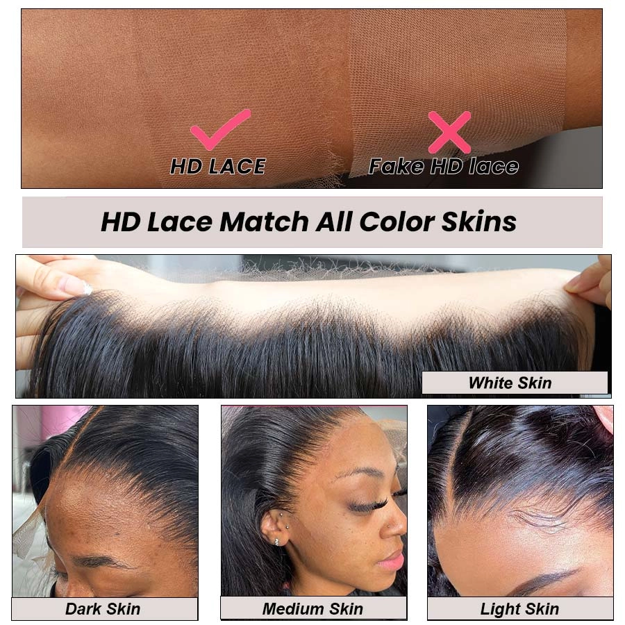WOWANGEL 13X4 Skinlike Real HD Full Frontal Lace Wig Body Wave Clean Pre Plucked Hairline