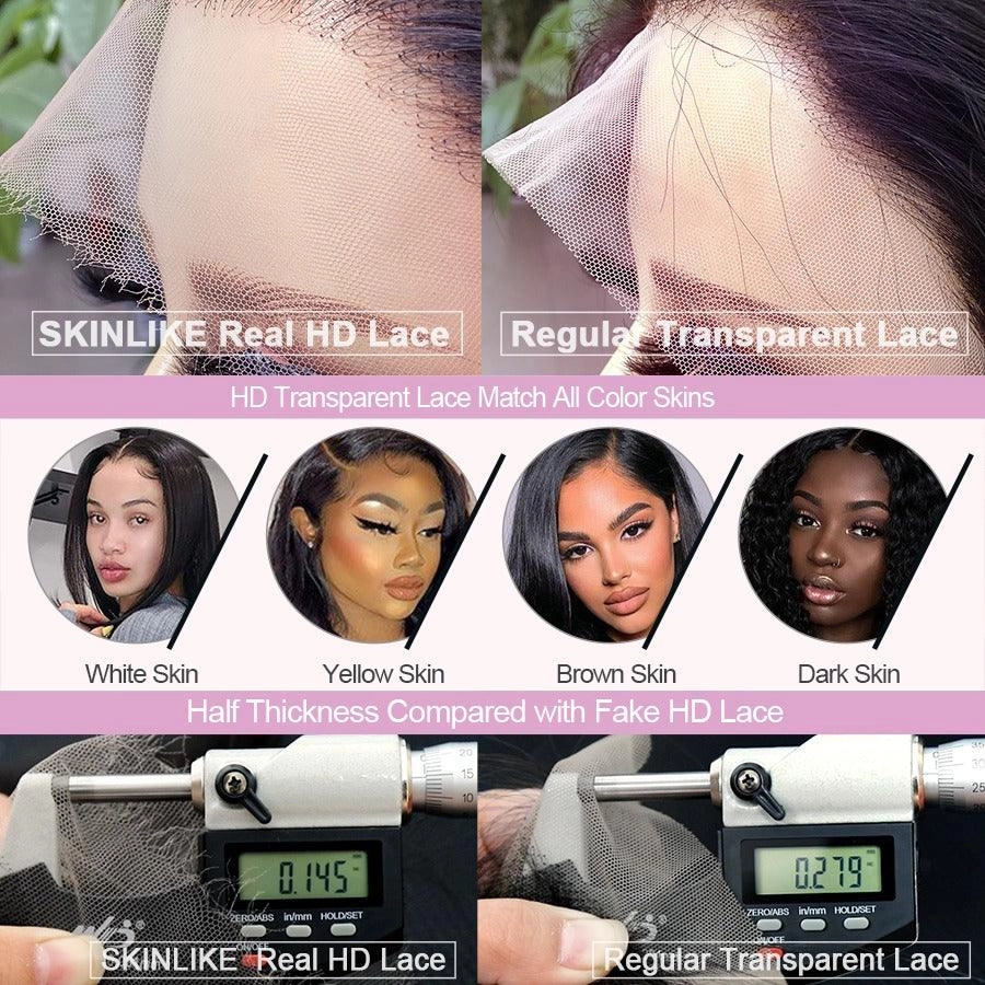 WOWANGEL Skinlike Real HD Full Lace Wig Curly Clean Hairline