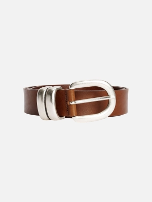 Zoira Leather Belt in Dark Brown